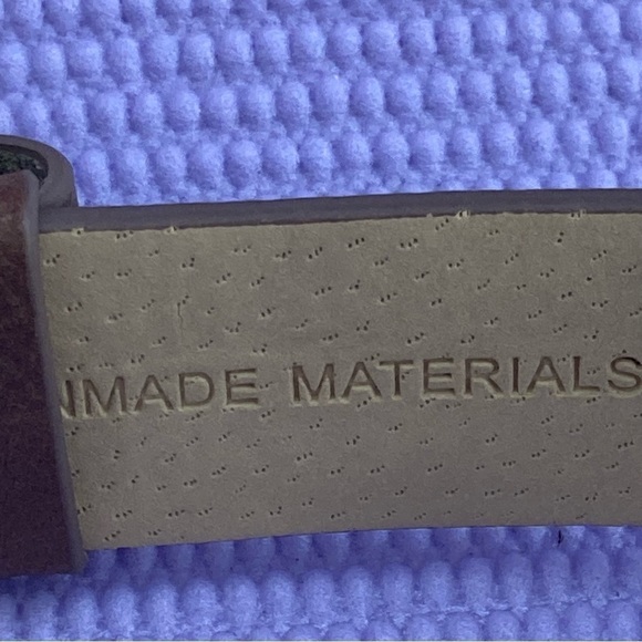 Chico's Brown adjustable belt brass buckle with tan/brown stones SZ M/L … - Picture 9 of 11